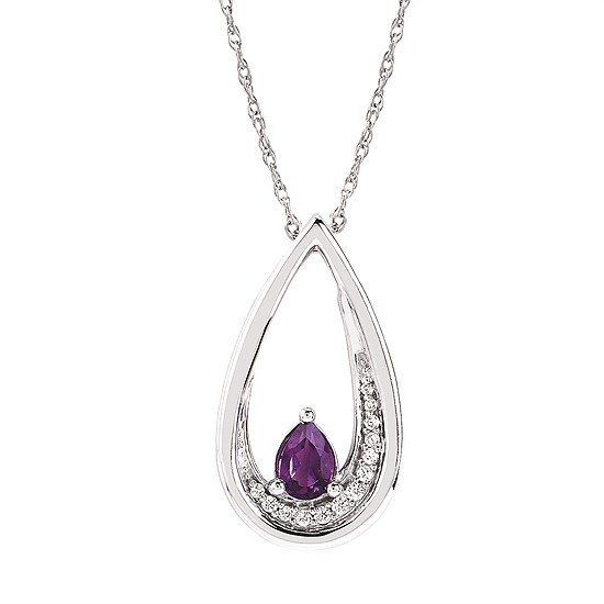 Amethyst and Diamond Pendant