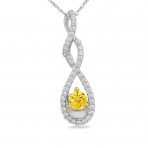 Yellow and White Diamond Pendant