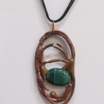 Spun Copper and Malachite Pendant
